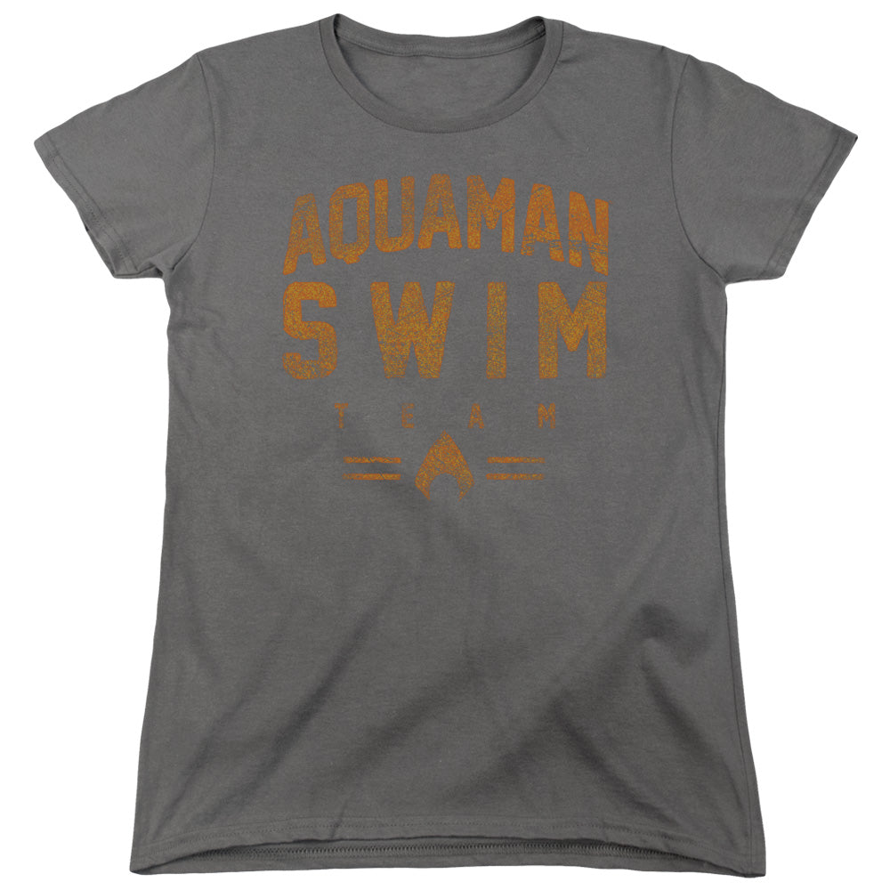 Justice League Swin Team Womens T Shirt Charcoal