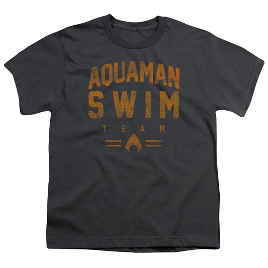 Justice League Swin Team Kids Youth T Shirt Charcoal