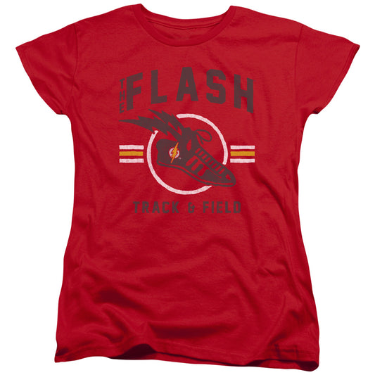 Justice League Track and Field Womens T Shirt Red