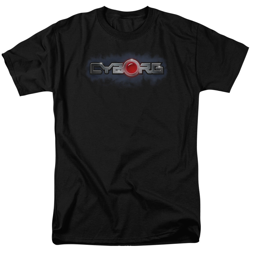 Justice League Cyborg Title Mens T Shirt Black