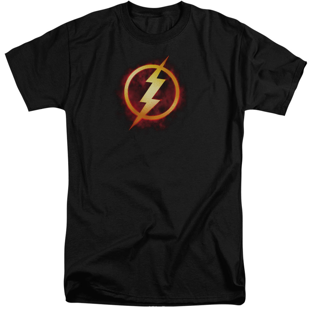 Jla Flash Title Mens Tall T Shirt Black