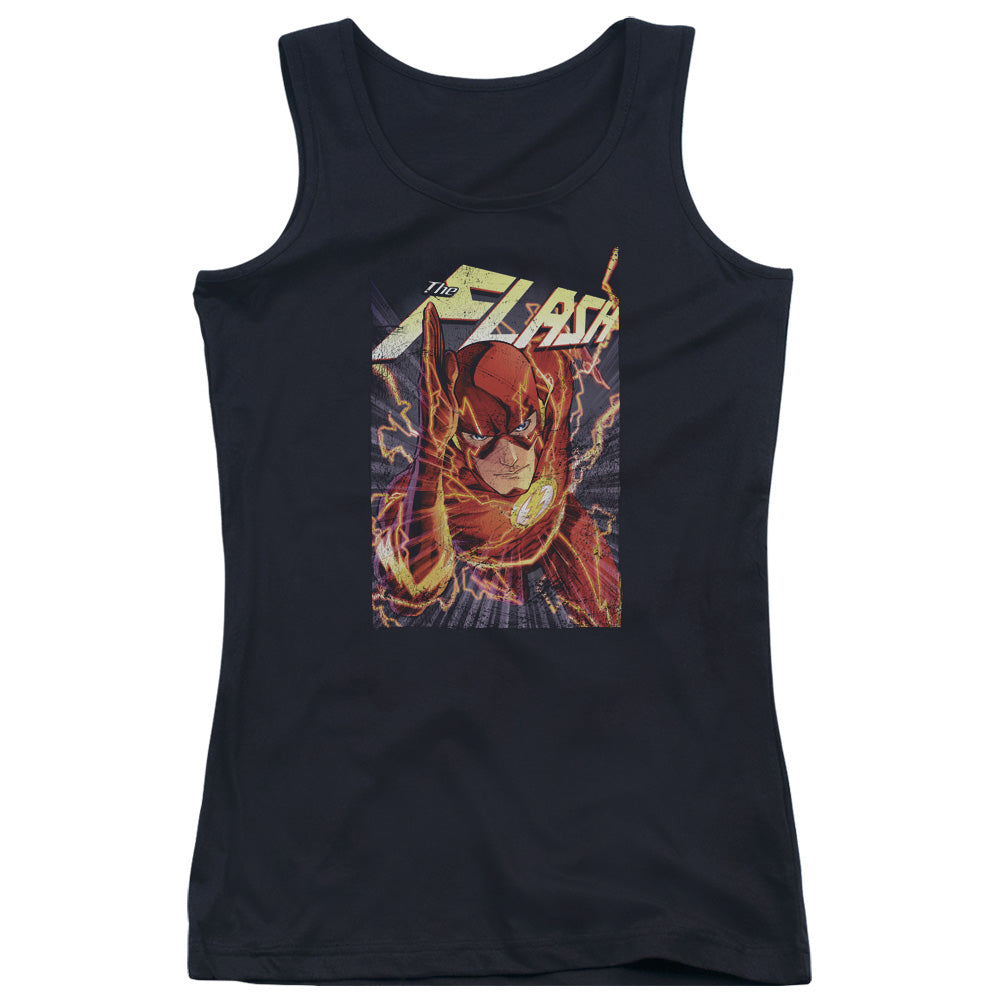 Justice League Flash One Womens Tank Top Shirt Black