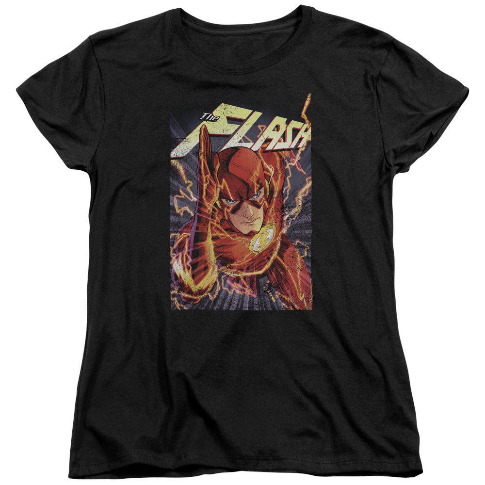 Justice League Flash One Womens T Shirt Black