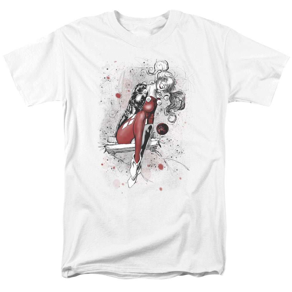 Justice League Harley Sketch Mens T Shirt White