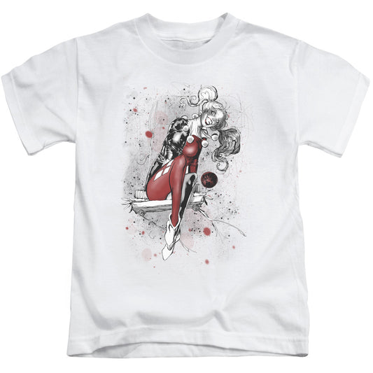 Justice League Harley Sketch Juvenile Kids Youth T Shirt White