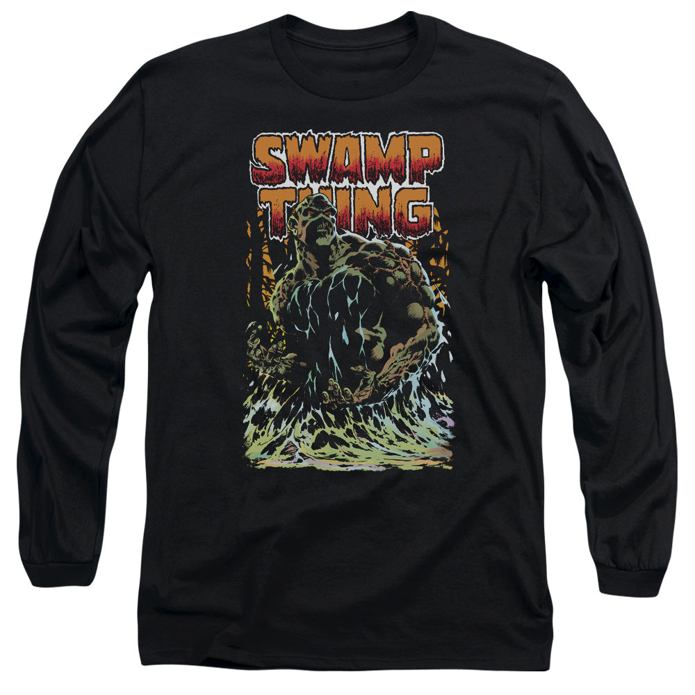 Justice League Swamp Thing Mens Long Sleeve Shirt Black
