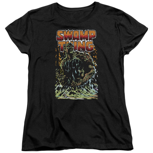 Justice League Swamp Thing Womens T Shirt Black