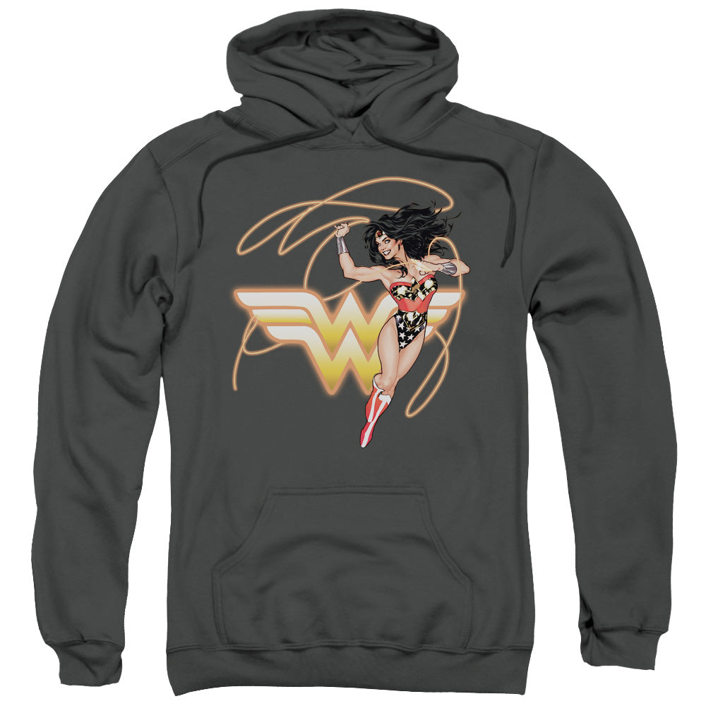 Justice League Glowing Lasso Mens Hoodie Charcoal