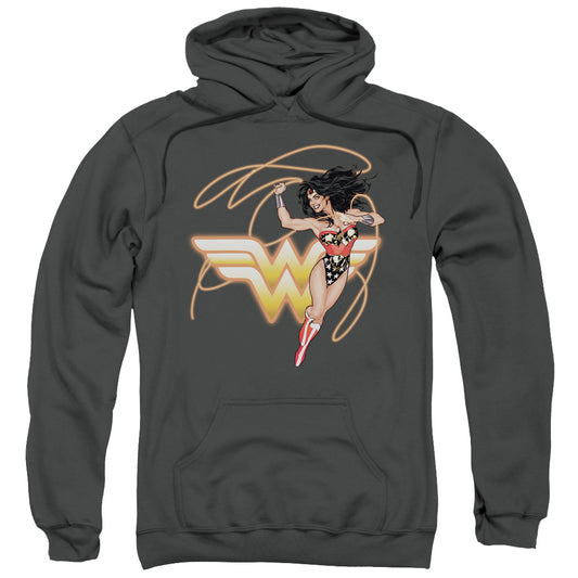 Justice League Glowing Lasso Mens Hoodie Charcoal