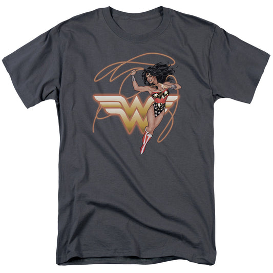 Justice League Green Lanternowing Lasso Mens T Shirt Charcoal