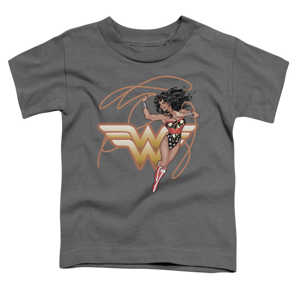 Justice League Glowing Lasso Toddler Kids Youth T Shirt Charcoal