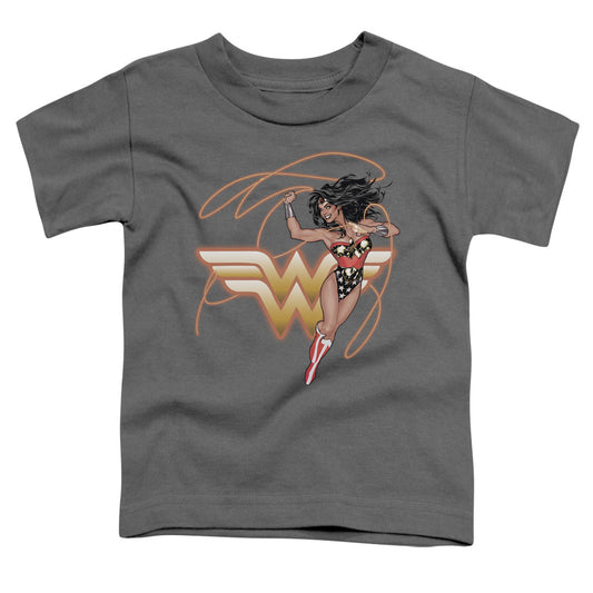 Justice League Glowing Lasso Toddler Kids Youth T Shirt Charcoal