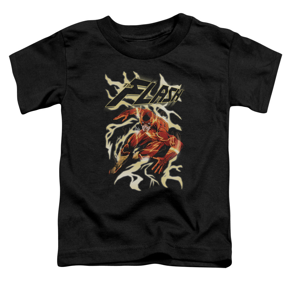 Justice League Electric Run Toddler Kids Youth T Shirt Black