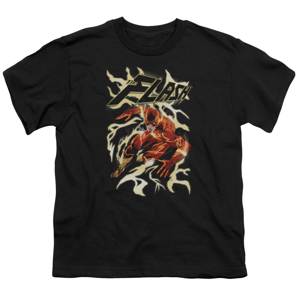 Justice League Electric Run Kids Youth T Shirt Black