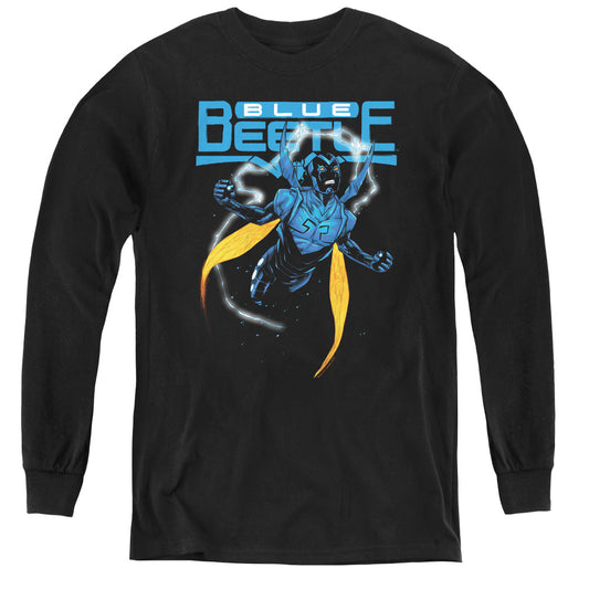Justice League Blue Beetle Long Sleeve Kids Youth T Shirt Black