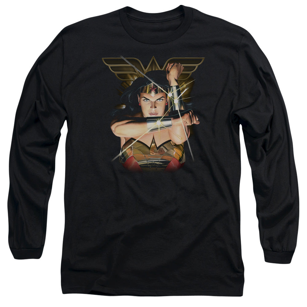 Justice League Deflection Mens Long Sleeve Shirt Black
