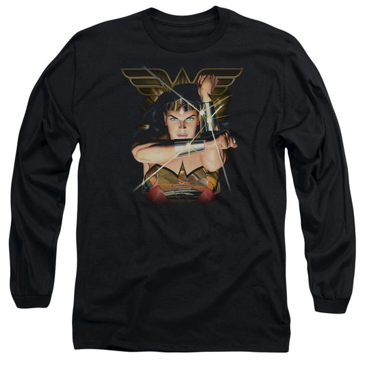 Justice League Deflection Mens Long Sleeve Shirt Black