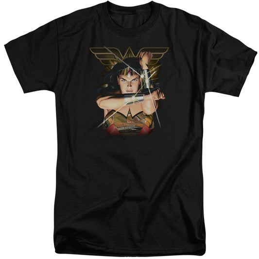 Justice League Deflection Mens Tall T Shirt Black