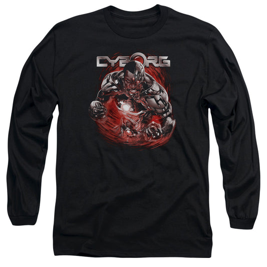 Justice League Engaged Mens Long Sleeve Shirt Black