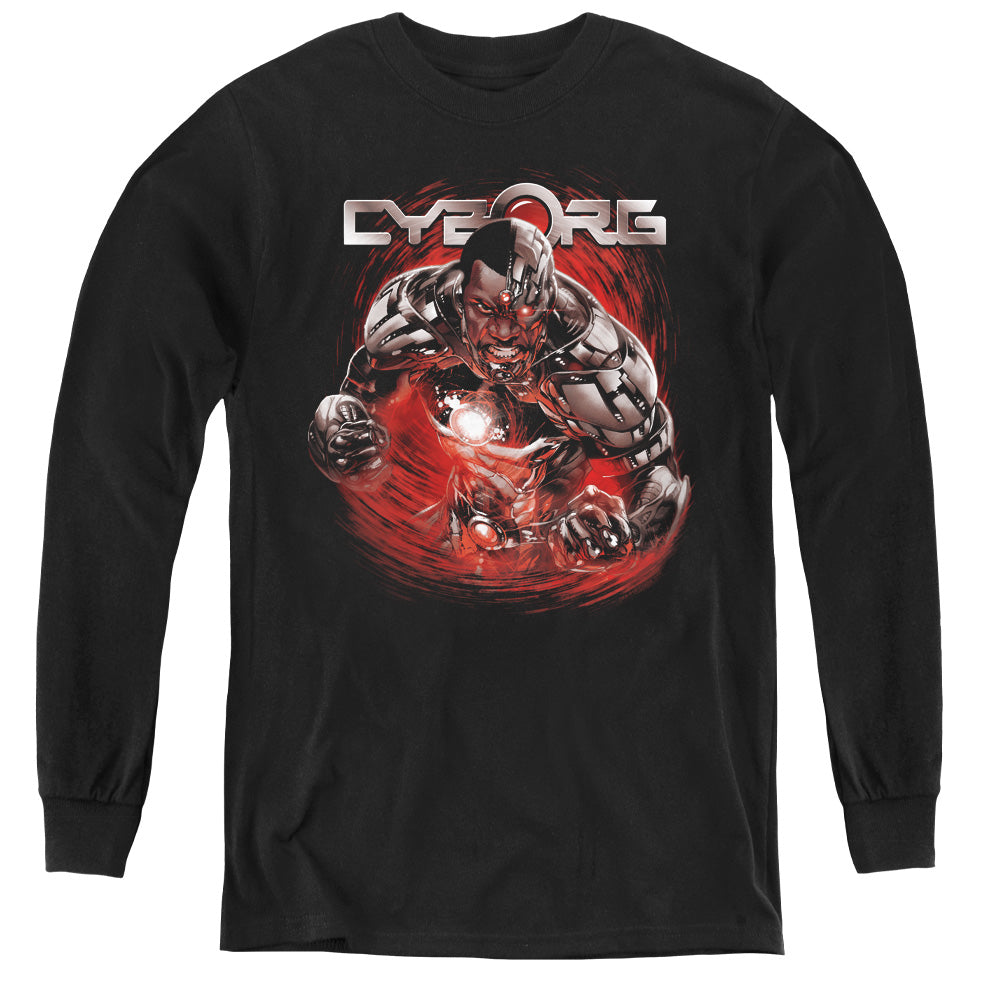 Justice League Engaged Long Sleeve Kids Youth T Shirt Black