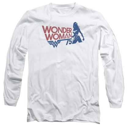 Wonder Woman Ww75 Silhouette Mens Long Sleeve Shirt White