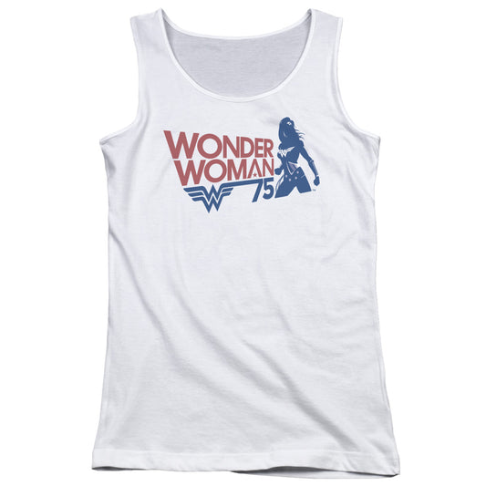 Wonder Woman Ww75 Silhouette Womens Tank Top Shirt White