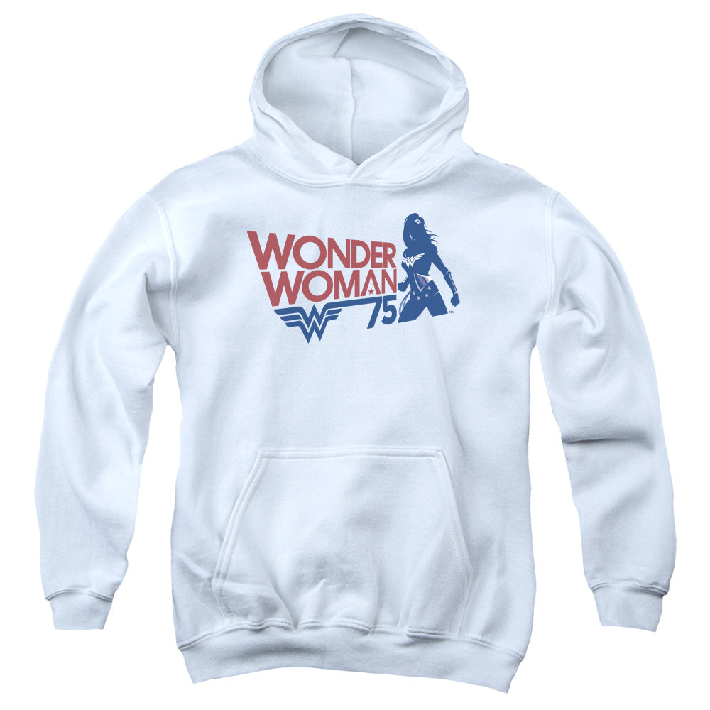 Wonder Woman Ww75 Silhouette Kids Youth Hoodie White