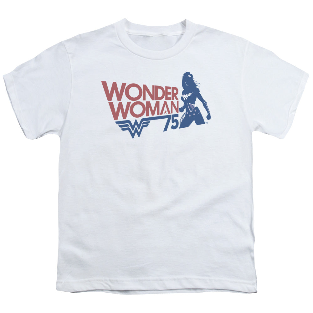 Wonder Woman Ww75 Silhouette Kids Youth T Shirt White