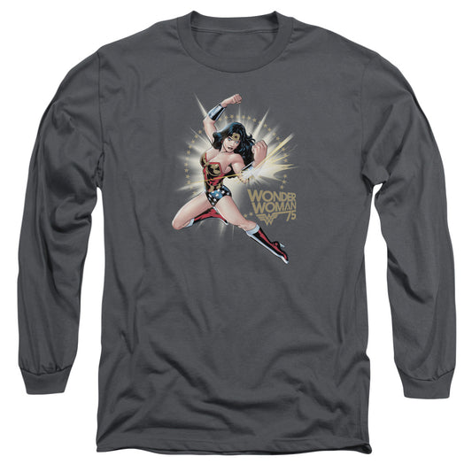 Wonder Woman Ww75 the Bracelets of Submission Mens Long Sleeve Shirt Charcoal