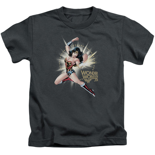 Wonder Woman Ww75 the Bracelets of Submission Juvenile Kids Youth T Shirt Charcoal