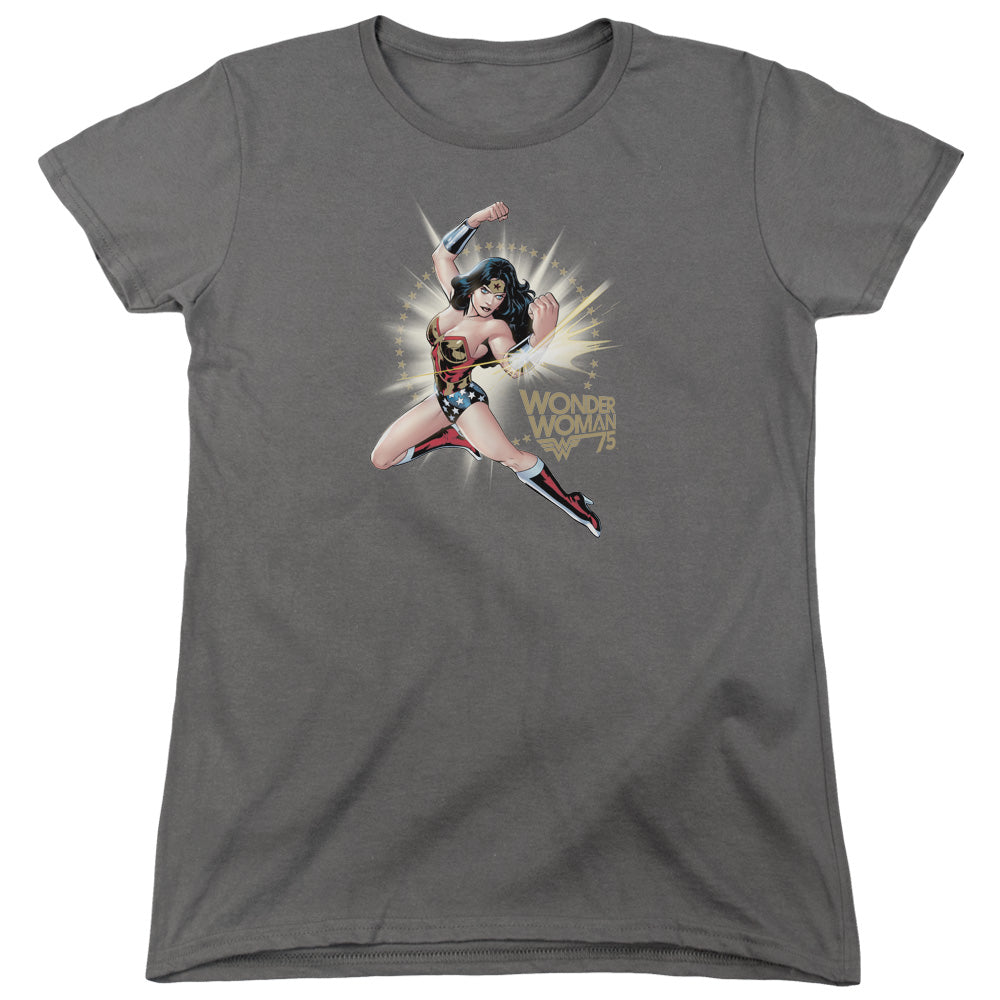 Wonder Woman Ww75 the Bracelets of Submission Womens T Shirt Charcoal