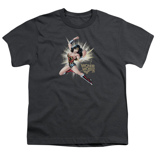 Wonder Woman Ww75 the Bracelets of Submission Kids Youth T Shirt Charcoal