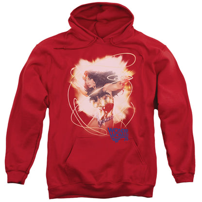 Wonder Woman 75th Burst Mens Hoodie Red