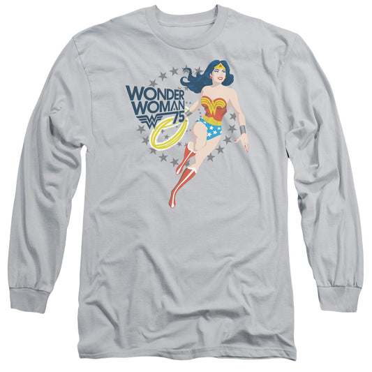 Wonder Woman Simple 75 Mens Long Sleeve Shirt Silver