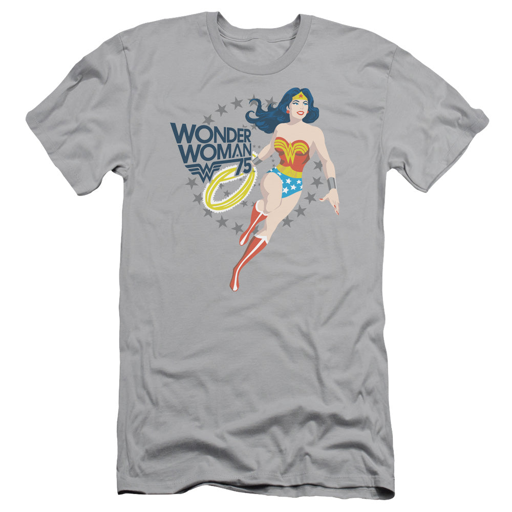 Wonder Woman Simple 75 Premium Bella Canvas Slim Fit Mens T Shirt Silver