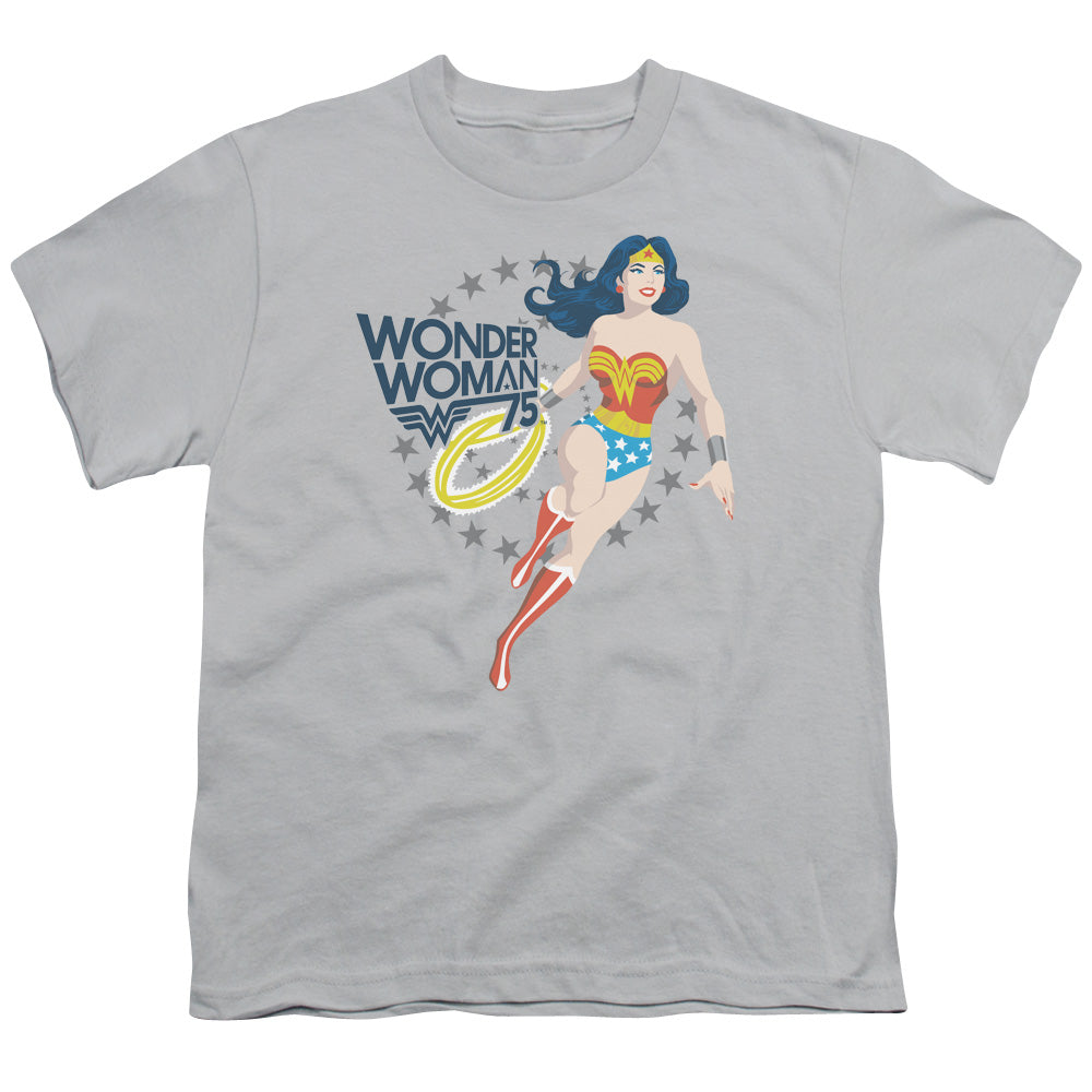 Wonder Woman Simple 75 Kids Youth T Shirt Silver