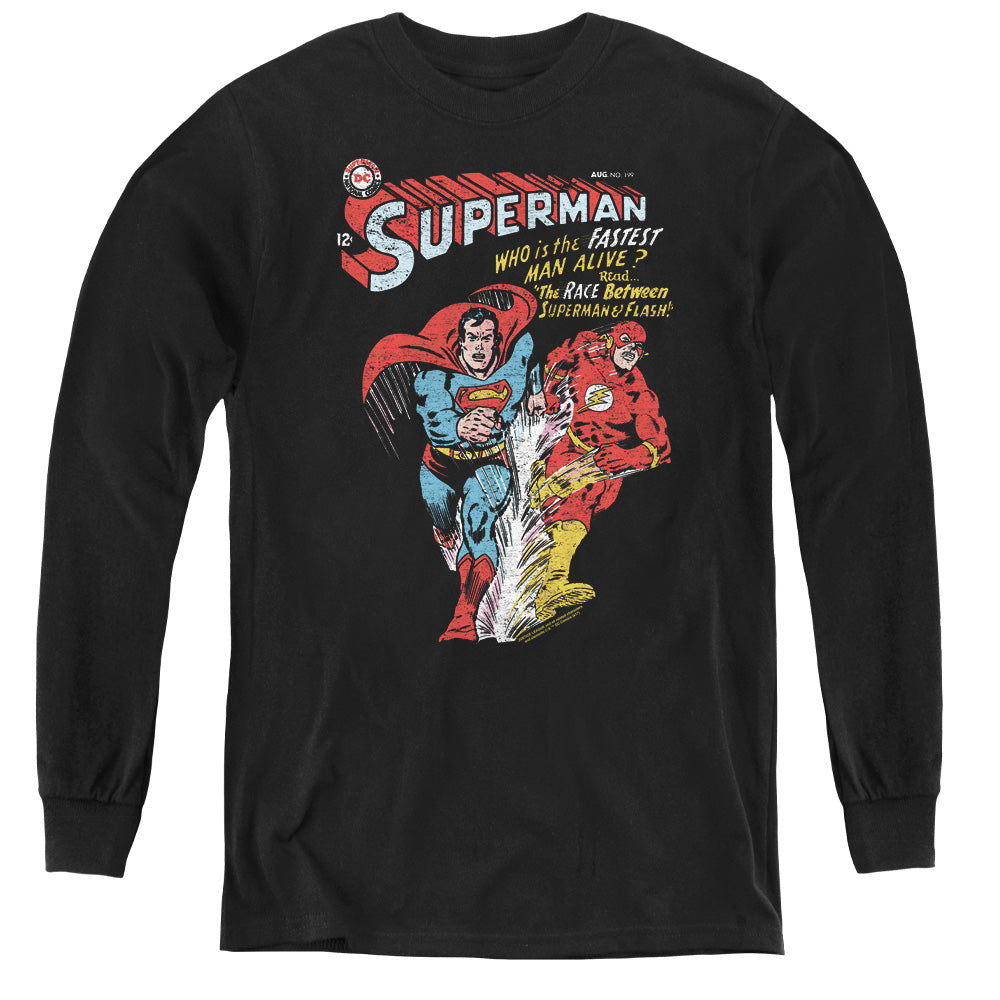 Justice League Fastest Long Sleeve Kids Youth T Shirt Black