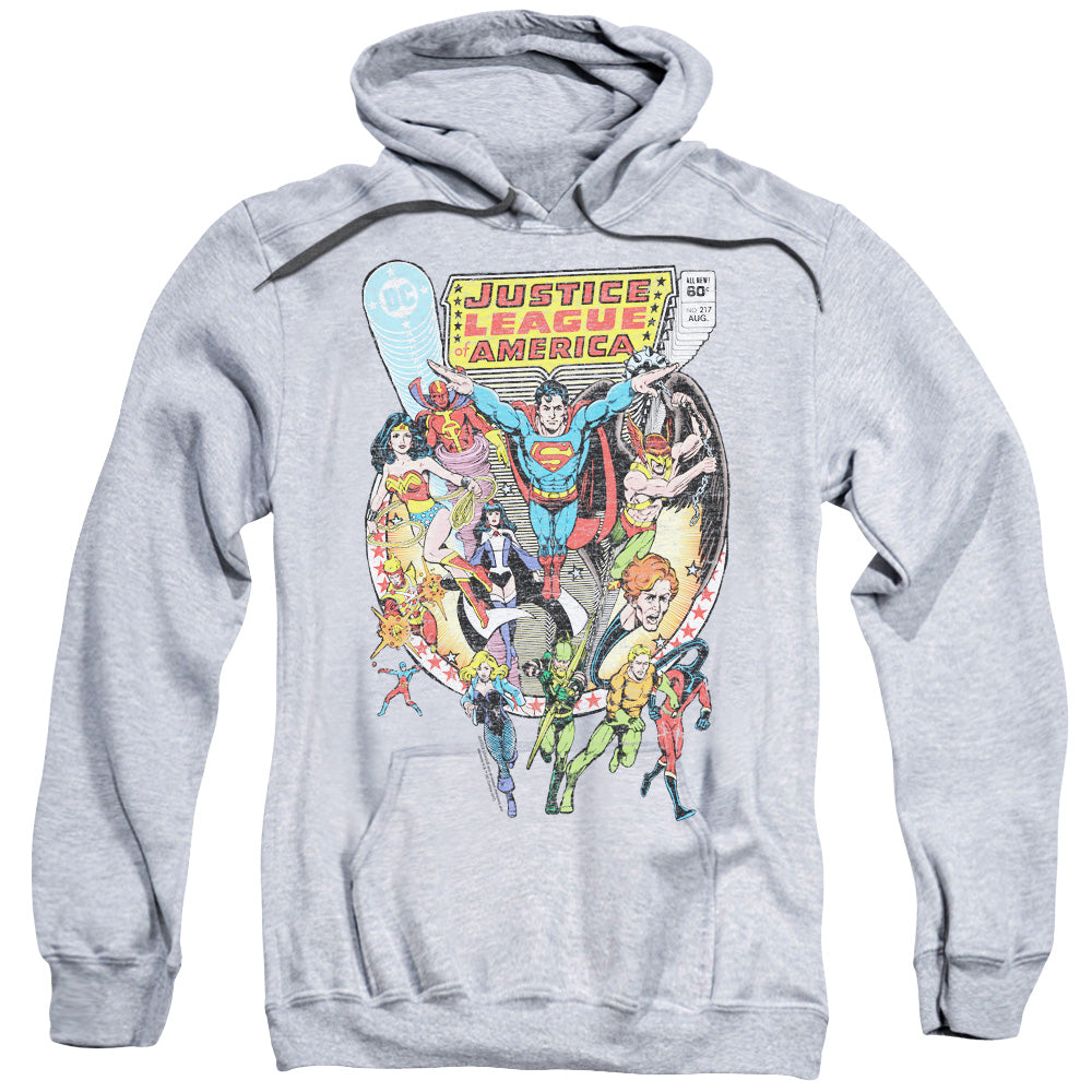 Justice League Team Up Mens Hoodie Athletic Heather