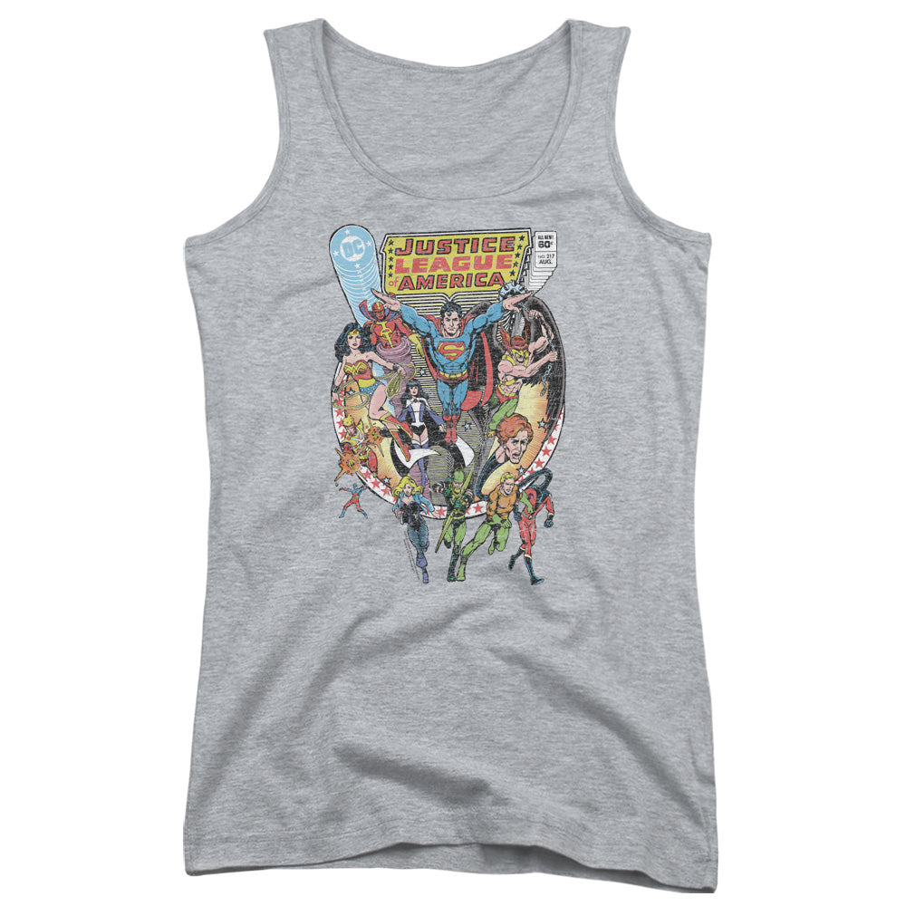 Justice League Team Up Womens Tank Top Shirt Athletic Heather