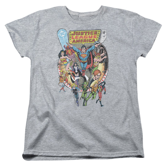 Justice League Team Up Womens T Shirt Athletic Heather