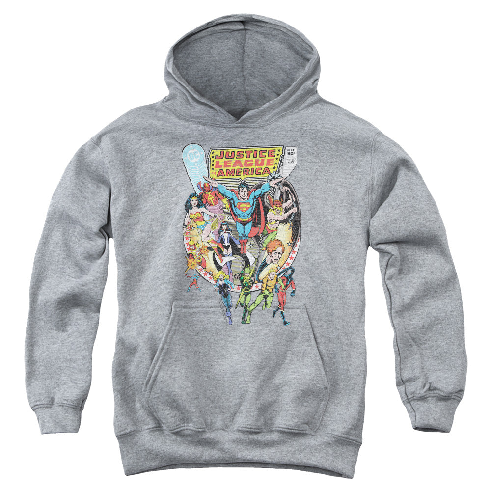 Justice League Team Up Kids Youth Hoodie Athletic Heather