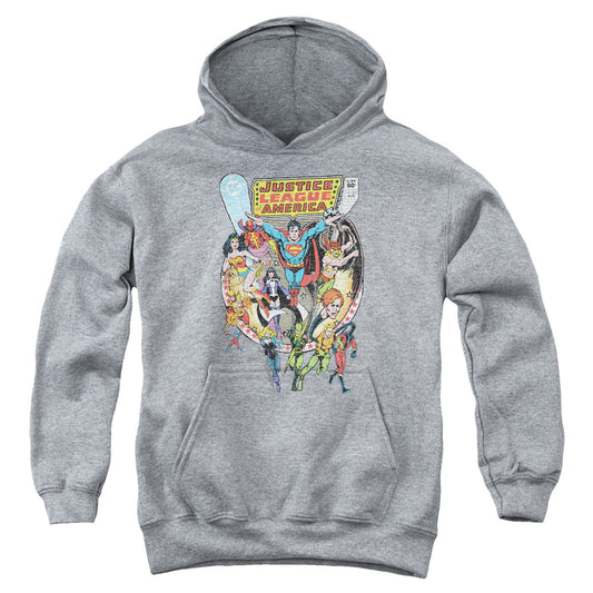 Justice League Team Up Kids Youth Hoodie Athletic Heather