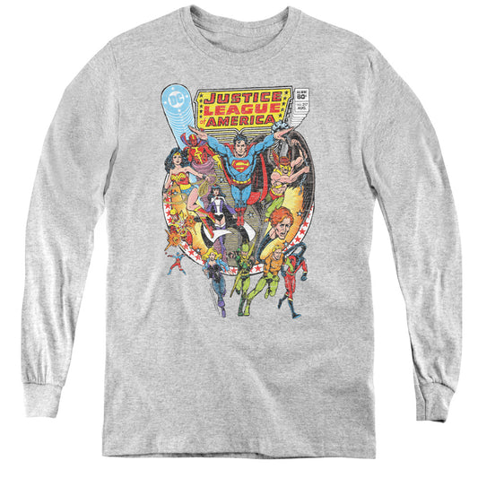 Justice League Team Up Long Sleeve Kids Youth T Shirt Athletic Heather