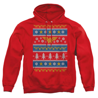 Dc Wonder Woman Wonder Woman Christmas Sweater 
 
 Mens Hoodie Red Officially Licensed
