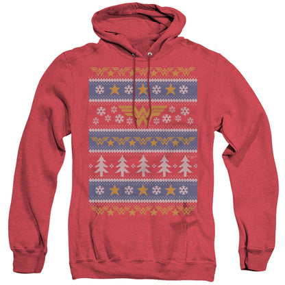 Dc Wonder Woman Wonder Woman Christmas Sweater Heather Mens Hoodie Red