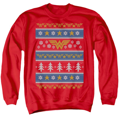 Dc Wonder Woman Wonder Woman Christmas Sweater Mens Crewneck Sweatshirt Red