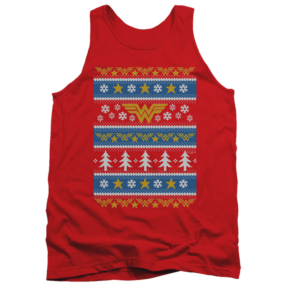 Dc Wonder Woman Wonder Woman Christmas Sweater Mens Tank Top Shirt Red