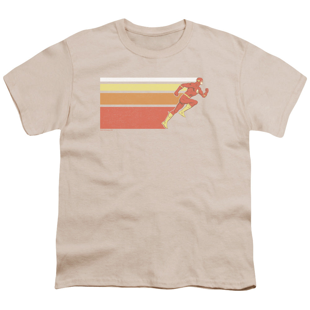 Dc Flash Flash Retro Bars Kids Youth T Shirt Cream