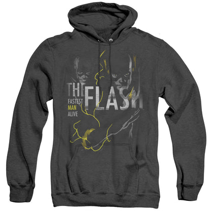 Dc Flash Bold Flash Mens Heather Hoodie Black