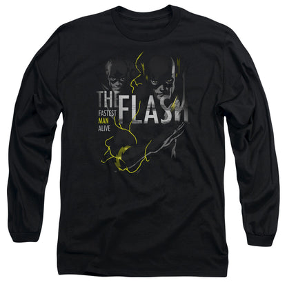 Dc Flash Bold Flash Mens Long Sleeve Shirt Black